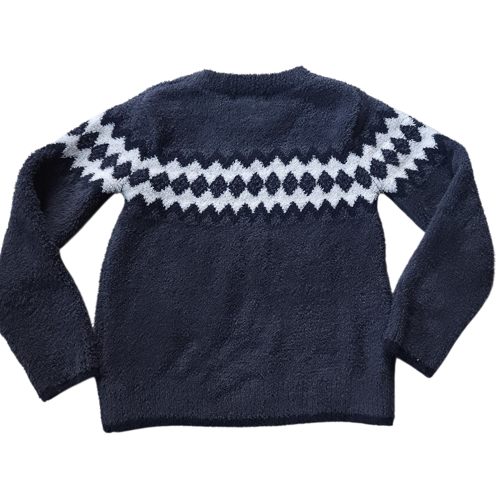 Barefoot Dreams Cozy Nordic Pullover Sweater in Pacific Blue Size 6/7 - Picture 4 of 5